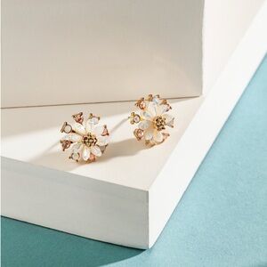 lonna & lilly Gold and White Floral Earrings